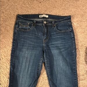 Levi's Blue Straight Leg Jeans Medium-Dark Wash